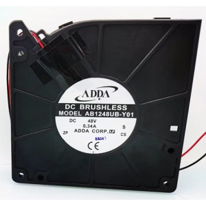 ADDA AB1248UB-Y01 48V 0.34A 2wires Cooling Fan 