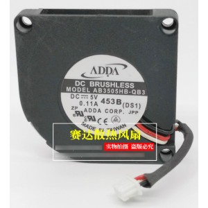 ADDA AB3505HB-QB3 5V 0.11A 3wires Cooling Fan