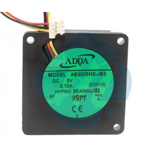 ADDA AB3505HX-JB3 5V 0.10A 3wires Cooling Fan 