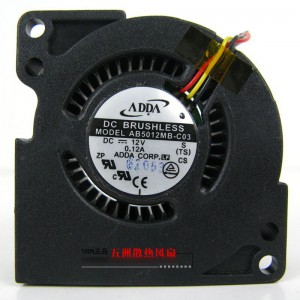 ADDA AB5012MB-C03 12V 0.12A 3wires Cooling Fan