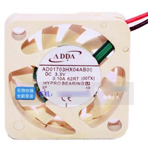 ADDA AD01703HX04AB00 3.3V 0.10A 2wires Cooling Fan 