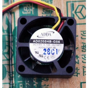 ADDA AD0205HB-G56 5V 0.13A 3wires Cooling Fan