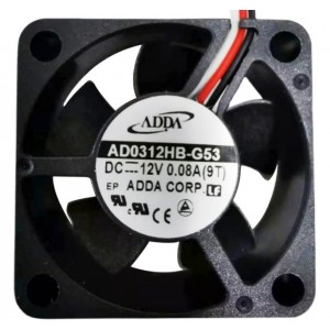 ADDA AD0312HB-G53 12V 0.08A 3wires Cooling Fan 