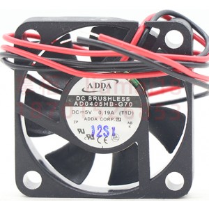 ADDA AD0405HB-G70 5V 0.19A 2wires Cooling Fan