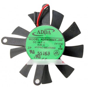 ADDA AD0405MX-J90 5V 0.20A 2wires Cooling Fan