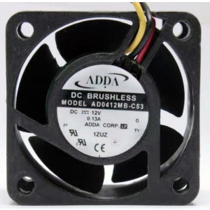ADDA AD0412MB-C53 12V 0.13A 3wires Cooling Fan