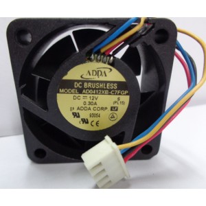 ADDA AD0412XB-C7FGP 12V 0.30A 4wires Cooling Fan