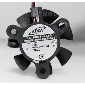 ADDA AD0412XB-G76 12V 0.25A 3wires Cooling Fan