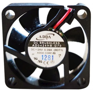 ADDA AD0424HB-G70 24V 0.08A 0.09A 2wires Cooling Fan - New