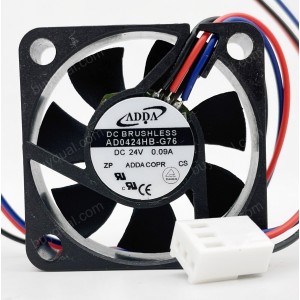 ADDA AD0424HB-G76 24V 0.09A 2.16W 3wires Cooling Fan