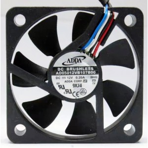 ADDA AD05012VB107B00 12V 0.2A 4wires Cooling Fan 