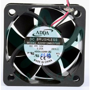 ADDA AD0512MB257000 12V 0.2A 2wires Cooling Fan