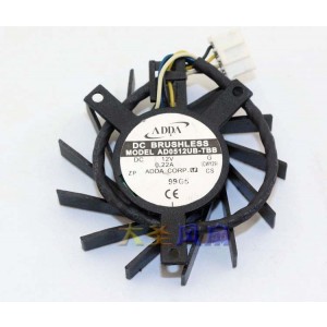 ADDA AD0512UB-TBB 12V 0.22A 4wires Cooling Fan