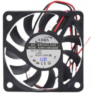 ADDA AD06012HB10A000 12V 0.23A 2wires Cooling Fan