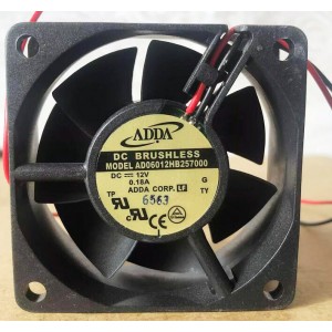 ADDA AD06012HB257000 12V 0.18A 2wires Cooling Fan