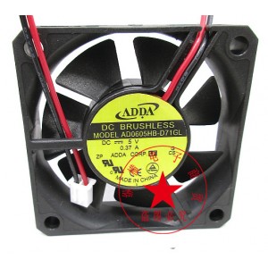 ADDA AD0605HB-D71GL 5V 0.37A 2wires Cooling Fan