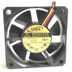 ADDA AD0605HB-D72GL 5V 0.37A 3wires Cooling Fan