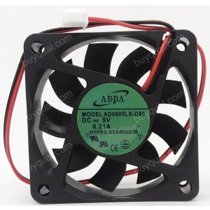 ADDA AD0605LX-D90 5V 0.21A 2wires Cooling Fan