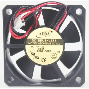ADDA AD0605MB-D71GL 5V 0.25A 2wires Cooling Fan