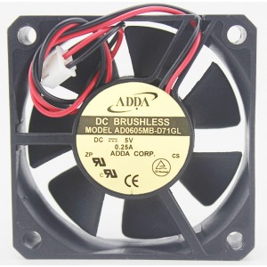 ADDA AD0605MB-D71GL 5V 0.25A 2wires Cooling Fan