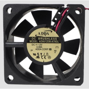 ADDA AD0612DB-A70GL 12V 0.08A 2wires Cooling Fan