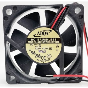 ADDA AD0612HB-D70GL 12V 0.13A 2wires Cooling Fan