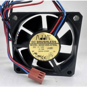 ADDA AD0612HS-D76GL 12V 0.13A 3wires Cooling Fan