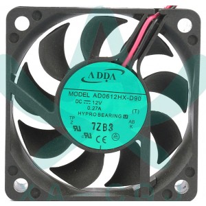 ADDA AD0612HX-D90 12V 0.27A 2 Wires Cooling Fan 