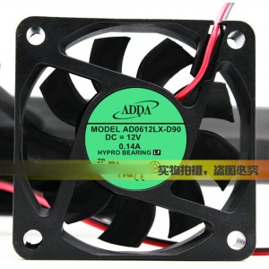 ADDA AD0612LX-D90 AD0612LXD90 12V 0.14A 2wires Cooling Fan 