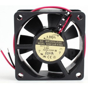 ADDA AD0612UB-A70GL 12V 0.35A 2wires Cooling Fan 
