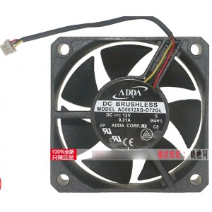 ADDA AD0612XB-D72GL 12V 0.31A 3wires Cooling Fan
