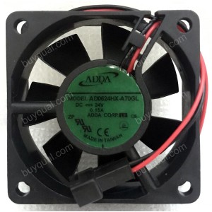 ADDA AD0624HX-A70GL 24V 0.15A 3.6W 2wires Cooling Fan
