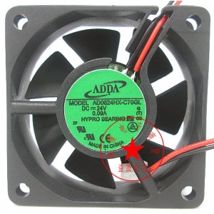 ADDA AD0624HX-C70GL 24V 0.09A 2wires Cooling Fan