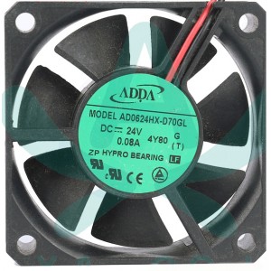ADDA AD0624HX-D70GL 24V 0.08A 2wires Cooling Fan 