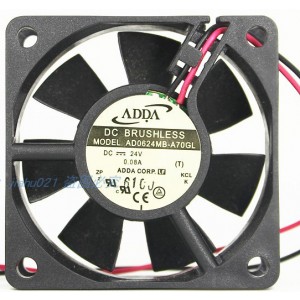 ADDA AD0624MB-A70GL 24V 0.09A 2wires Cooling Fan