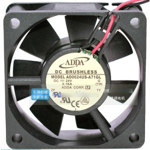 ADDA AD0624US-A71GL 24V 0.16A 2 Wires Cooling Fan 