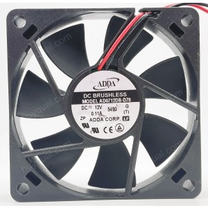 ADDA AD0712DB-D70 12V 0.11A 2wires Cooling Fan 