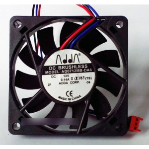 ADDA AD0712MB-DA6 12V 0.14A 3wires Cooling Fan 