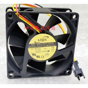 ADDA AD0724HB-A72GL 24V 0.15A 3wires Cooling Fan