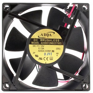 ADDA AD08012MB257003 12V 0.13A 2wires Cooling Fan 