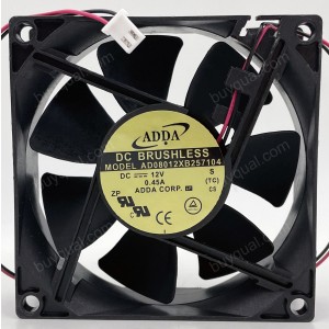 ADDA AD08012XB257104 12V 0.45A 2wires Cooling Fan 