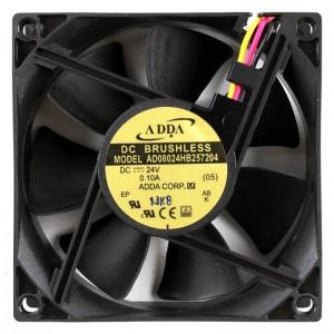 ADDA AD08024HB257204 24V 0.10A 3wires Cooling Fan 