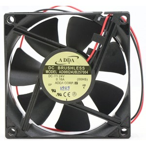 ADDA AD08024UB257004 24V 0.16A 2wires Cooling Fan