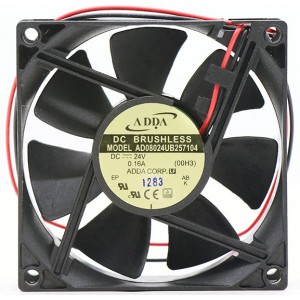 ADDA AD08024UB257104 24V 0.16A 2wires Cooling Fan - Normal or Waterproof