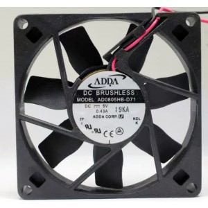 ADDA AD0805HB-D71 5V 0.43A 2wires Cooling Fan