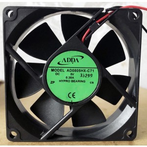 ADDA AD0805HX-C71 5V 0.38A 2wires Cooling Fan