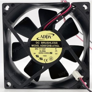 ADDA AD0812HB-A70GL 12V 0.25A 3W 2wires Cooling Fan