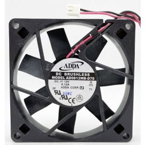 ADDA AD0812MB-D70 12V 0.12A 2wires Cooling Fan