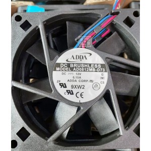 ADDA AD0812MB-D73 12V 0.15A 3wires Cooling Fan