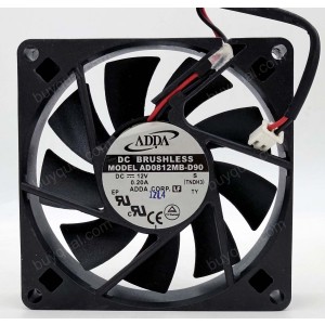 ADDA AD0812MB-D90 12V 0.20A 2wires Cooling Fan